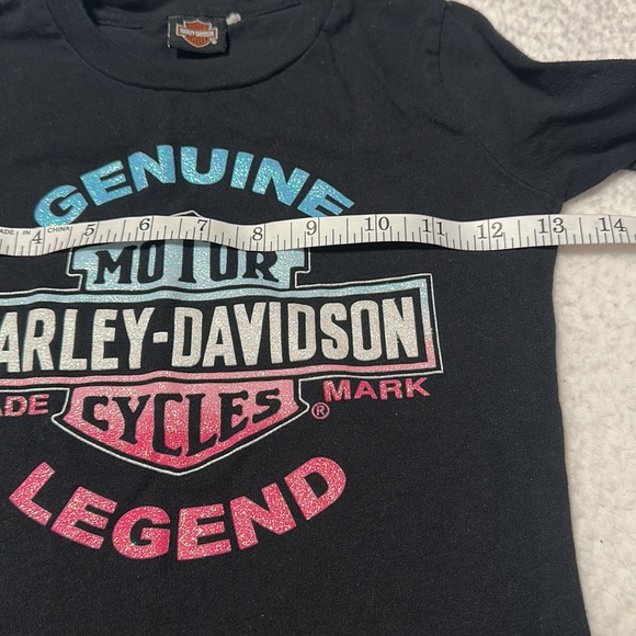 Harley Davidson Little Girl’s L/S Genuine Legend Tee, EUC, Size 6/6X - Picture 5 of 9
